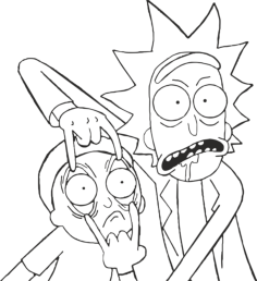 Rick Morty 10 Sketch Drawing Svg, Free Vectors File